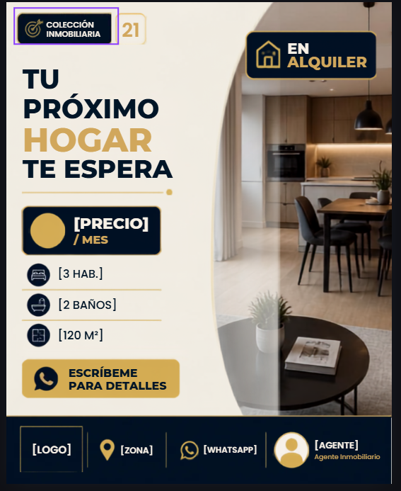 Plantilla real Canva para publicación de inmueble